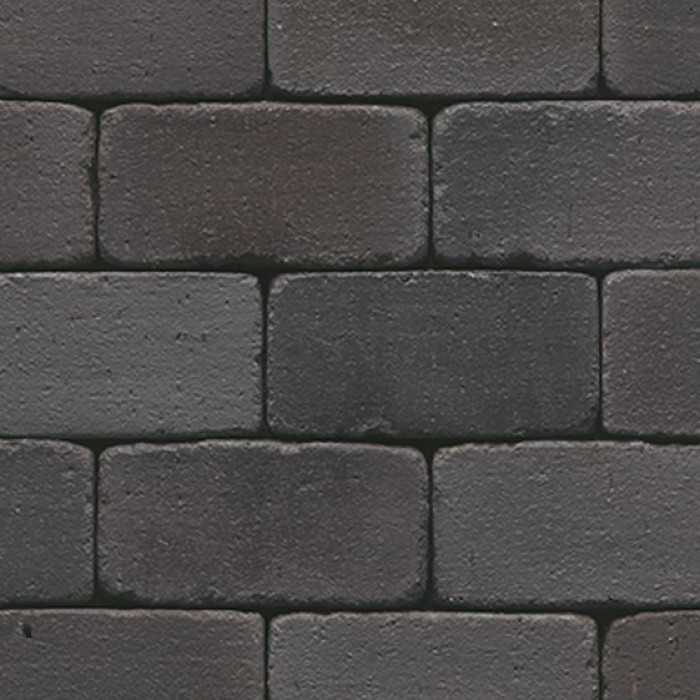 Клинкерная брусчатка Muhr №15SG, Schwarz-bunt edelglanz gerumpelt, 200x100x52 мм