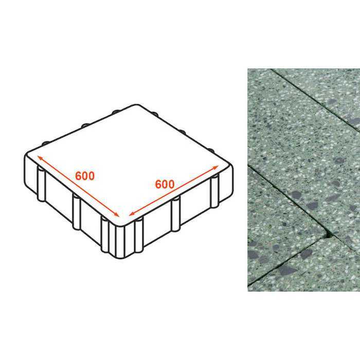 Плита тротуарная Готика Granite FINO, Порфир 600x600x80 мм