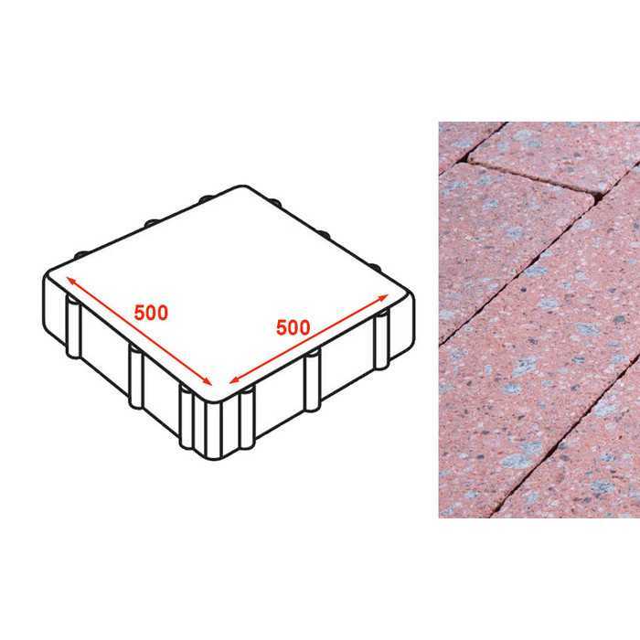 Плита тротуарная Готика Granite FINERRO, Травертин 500x500x80 мм